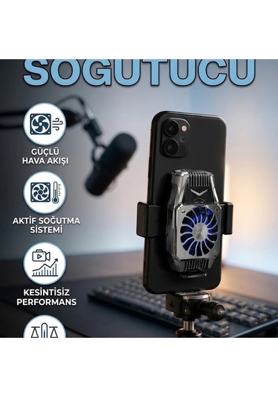 Telefon Soğutucu Fan Güçlü Hava Akışlı Aktif Soğutma Sistemi