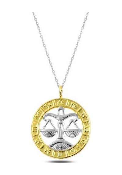 Gümüş Gold Terazi Burcu Kolye