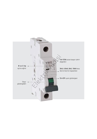 Viko 1X6 Amper W Otomat B Tipi 4.5Ka Sigorta 4Vtb-1B06