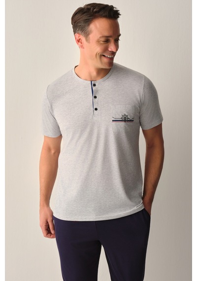 Suwen Anchor Erkek Pijama Takımı Sh26712660556 Koyu Lacivert