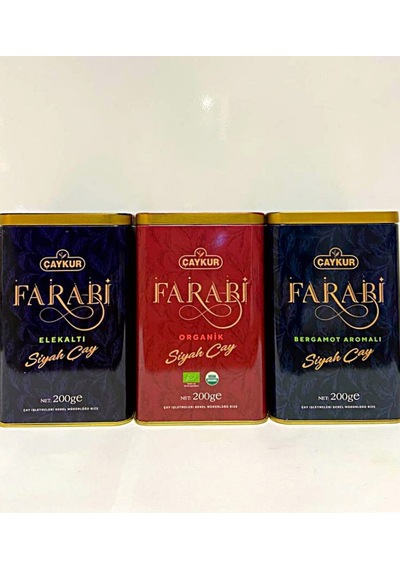 Çaykur Farabi Organik + Elek Altı + Bergamotlu Siyah Dökme Çay 3 x 200 G