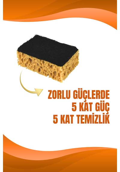 Grimorlife 8 Adet Lifli Düz Bulaşık Süngeri Özel Dokulu, Dayanıklı Geniş Gözenekli Mutfak Süngeri Seti