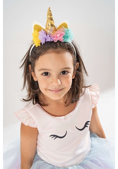 YAĞMUR KOStütüM Unicorn Model Kız Çocuk Bebek Abiye Elbise Kostüm Pembe