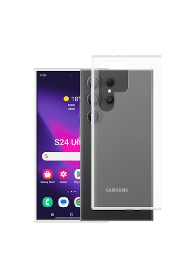 Newface Samsung Galaxy Uyumlu S24 Ultra Kılıf Lüx Glblseme - 89 Şeffaf Silikon