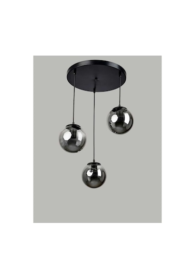 Füme Camlı Salon Avize Vintage Avize Modern Avize Siyah Kasa Füme Cam