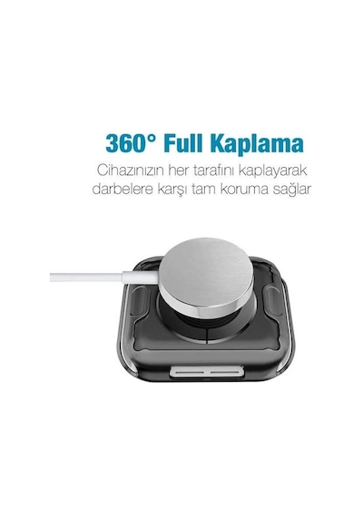 Ally  Apple Uyumlu  Watch  7 45mm 360 Koruma Ultra Slim Silikon Kılıf