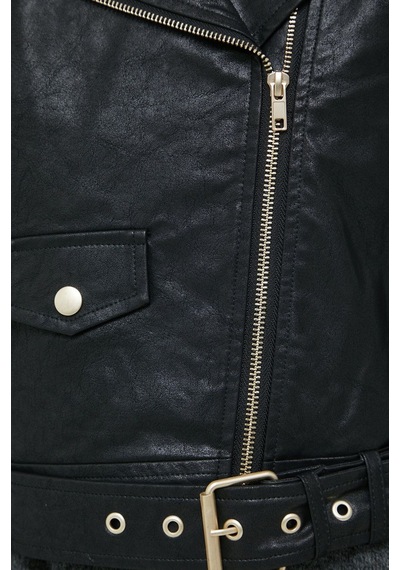 Only Kadın Deri Ceket Onlcmila Faux Leath Biker Jacket - 15265315 001