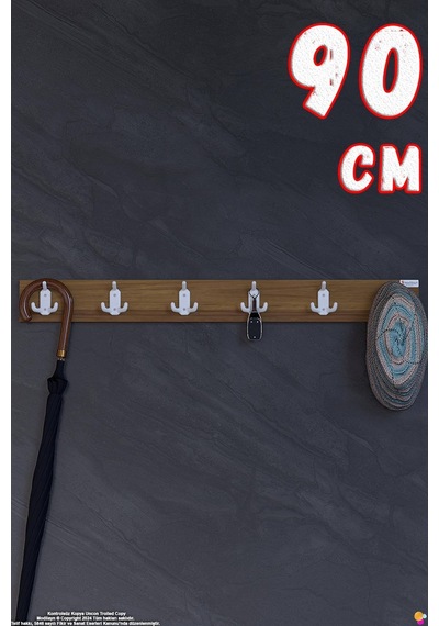 Arı 18 Kancalı Hol Askısı 3'lü Set 76,4x9,6 Cm - Şık Tasarım, Çok Amaçlı Düzenleyici Ve Yer Tasarrufu Kahverengi