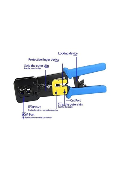 Px-8060y Rj45/rj11 Cat6 Yeni Nesil Jak Pense, 8p8c Rj45 Ve 6p4c Rj11 Uyumlu Network Telefon Kablo Ucu Sıkma Pensesi, Ka