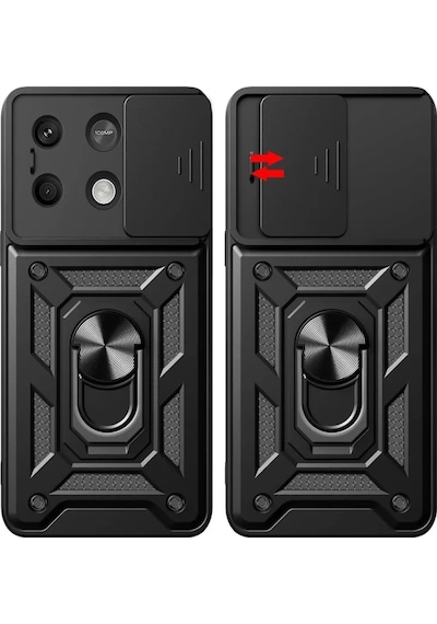 Newface Xiaomi Poco M6 Pro 4g Kılıf Pars Lens Yüzüklü Silikon - Gold Altın