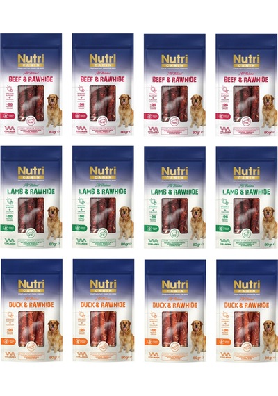 Nutri Canin Rawhide 3 Çeşit Karma Köpek Ödülü 80 Gr. X 12 Adet