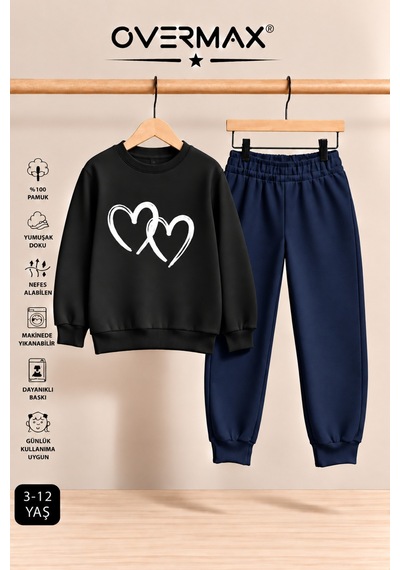 Overmax Çift Kalp Baskılı Çocuk Kapüşonsuz Sweatshirt Eşofman Takımı 3-12 Yaş Siyah Üst-lacivert Alt - 923859548 Siyah Üst-lacivert Alt Overmax Çift Kalp Baskılı Çocuk Kapüşonsuz Sweatshirt Eşofman Takımı 3-12 Yaş Siyah Üst-lacivert Alt - 923859548 Siyah Üst-lacivert Alt