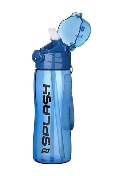 Rio Spor Matara Suluk Renkli 750 Ml Polikarbon Plastik Tp-499 Plastik Pipetli Mavi Mavi