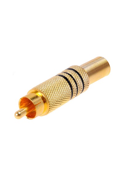 Rca Erkek Tos Jak Fiş Metal Yaylı 10 Adet Siyah Çizgili