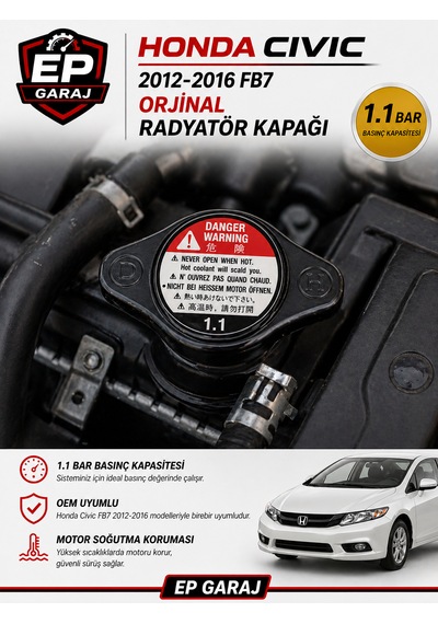 Honda Cıvıc Fb7 2012 2016  Radyatör Kapağı 1.1 Bar