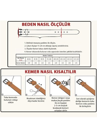 Parscraft Hakiki Manda Derisi Erkek Kemer 4,5cm Beyaz Kot Pantolon Kemeri Beyaz