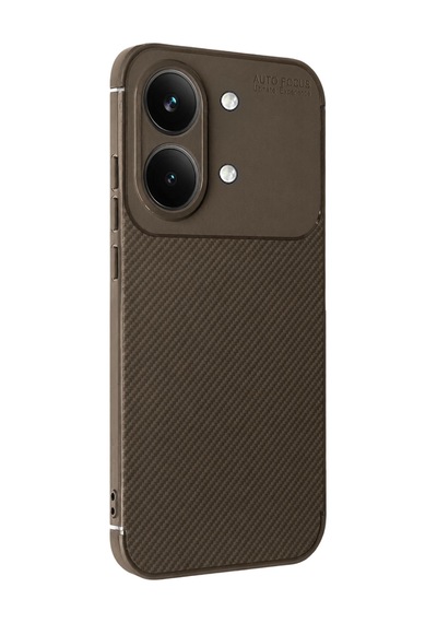 Gpack Xaiomi Poco X8 Pro Max Kılıf Negro Karbon Desen Silikon Kahverengi