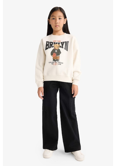 Defacto Kız Çocuk Relax Fit Bisiklet Yaka Baskılı İçi Yumuşak Tüylü Sweatshirt E6780a825wner105 Ekru Defacto Kız Çocuk Relax Fit Bisiklet Yaka Baskılı İçi Yumuşak Tüylü Sweatshirt E6780a825wner105 Ekru