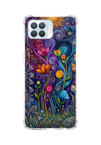 Printify Oppo Reno4 Lite İle Uyumlu Düşlerin Dansı Serisi Rüyalar Ötesi Tasarımlı Uv Baskılı Köşe Korumalı Antişok Kılıf Şeffaf