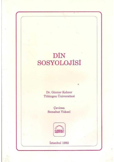 Din Sosyolojisi - Günter Kehrer 2.el