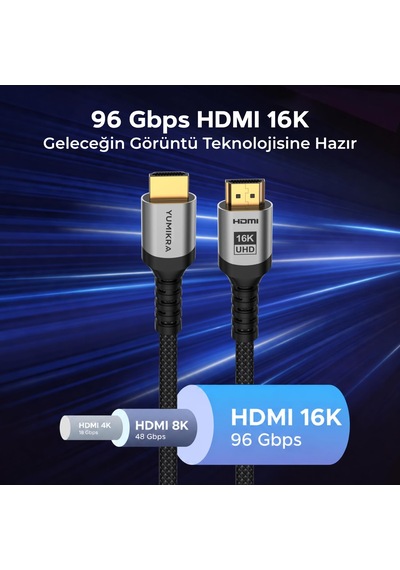 Hdmı 2.2 Kablo, 96 Gbit/s, 16k 60hz, 12k 120hz, 8k 240hz, 4k 480hz, Lıp, Vrr, Allm, Qft, Qms, Dynamic Hdr, Earc, Alüminyum Gövde 2 Metre Hdmı 2.2 Kablo, 96 Gbit/s, 16k 60hz, 12k 120hz, 8k 240hz, 4k 480hz, Lıp, Vrr, Allm, Qft, Qms, Dynamic Hdr, Earc, Alüminyum Gövde 2 Metre