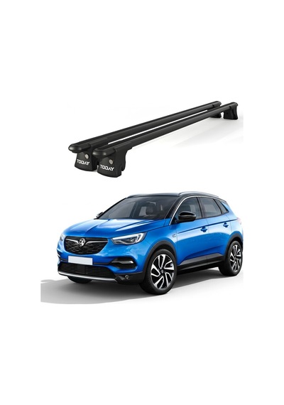 Trio-ıı Opel Grandland 2017 Ve Sonrası Uyumlu Siyah Kilitli Ara Atkı 120cm Port Bagaj Tavan Barı