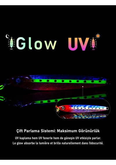Jig, Zoka, Suni Yem, Glow Uv Metal Jig, 60gr 10cm Jıgto Tide 60