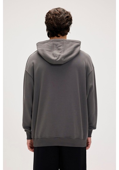 Bad Bear Drake Hoodie Os Asphalt Erkek Gri Kapüşonlu Sweatshirt 001