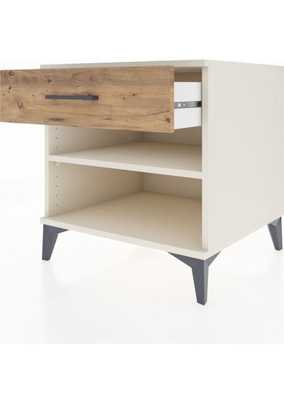 Kronos Komodin Tek Raflı Tek Çekmeceli 60x59x64 Aytaşı-çam Aytaşı