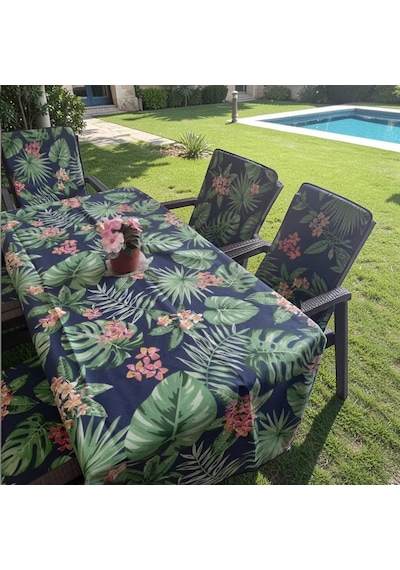 Sandalye Minderi Ve Masa Örtüsü Fermuarlı Lastikli 4'lü 4 Cm Sünger Alt 42x42 Sırt 42x42 Yeşil