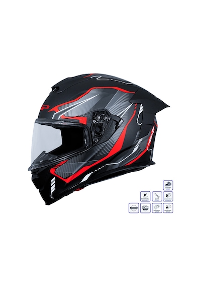 Gp Kompozit Mks008-ebgr Yarış Spoiler Güneş Vizörlü Şeffaf Full Face Motosiklet Kaskı Çok Renkli