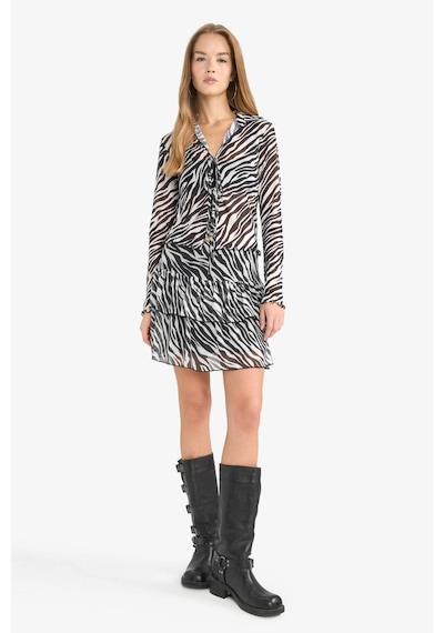Defacto Coool Zebra Desenli Normal Bel Tül Mini Etek G3389ax25aubk81 Siyah