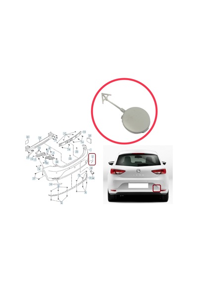 Seat Leon 2012-2016 İçin Arka Çeki Demir Kapağı Astarlı