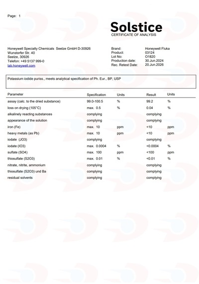 Potasyum İyodür Potassium Iodide 30 G