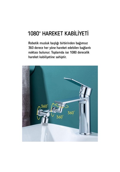 1080 Derece Musluk Başlığı