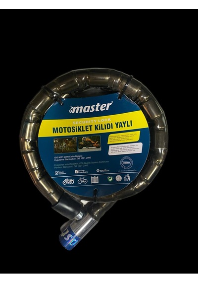 Master Motorsiklet Kilidi Yaylı 22mm 150cm Gri