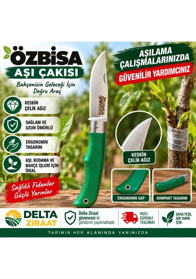 Özbisa Aşı Çakısı Bahçe Ve Bitki Aşılama Bıçağı Keskin Çelik Ağız
