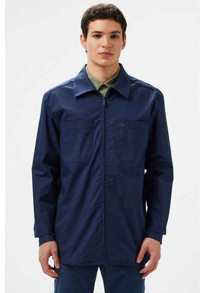 Lacoste Men's Regular Fit Full Zip Shirt Tam Fermuar Organik Pamuk Erkek Gömlek Lacivert Lacoste Men's Regular Fit Full Zip Shirt Tam Fermuar Organik Pamuk Erkek Gömlek Lacivert