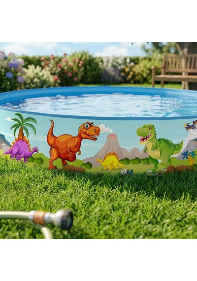Dinozor Temalı Katlanabilir Çocuk Havuzu 240 Cm X 46 Cm 51508 Çok Renkli