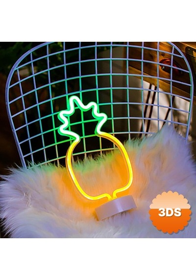 Ananas Neon Led Lamba 16x32.5 Cm Tropikal Tasarım