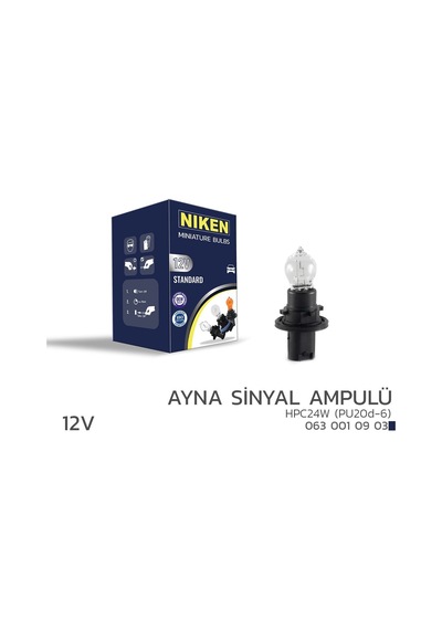 Niken 12v Hpc24w Ayna Sinyal Ampulü Pu20d-6 10 Lu