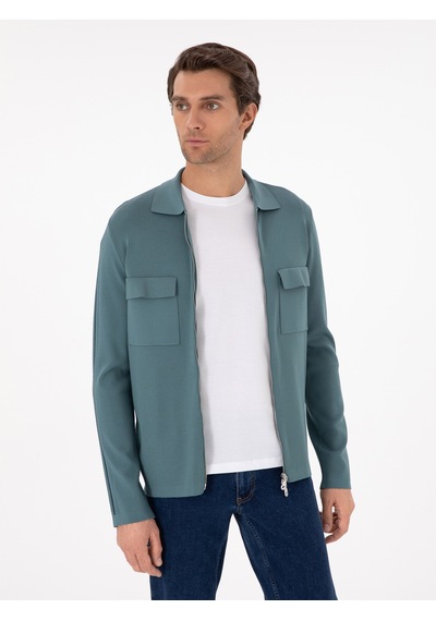 Cacharel Mint Regular Fit Tam Fermuarlı Triko Hırka