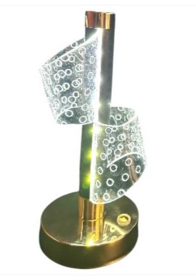 Halka Desenli Dekoratif Led Masa Lambası Gold