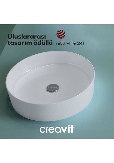 Creavit LOOP145BEYAZSET Loop Çanak Lavabo Armatür Ve Sifon Başlığı Seti Beyaz