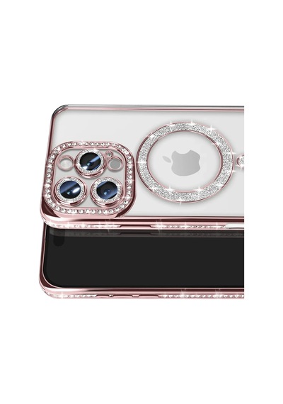 Newface - 753 - Apple iPhone Uyumlu 16 Pro Max Kılıf Joke Simli Magneticsafe Kılıf - Ece-umay - - Pembe