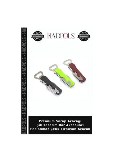 Premium Şarap Açacağı Şık Tasarım Bar Aksesuarı Paslanmaz Çelik Tirbuşon Açacak