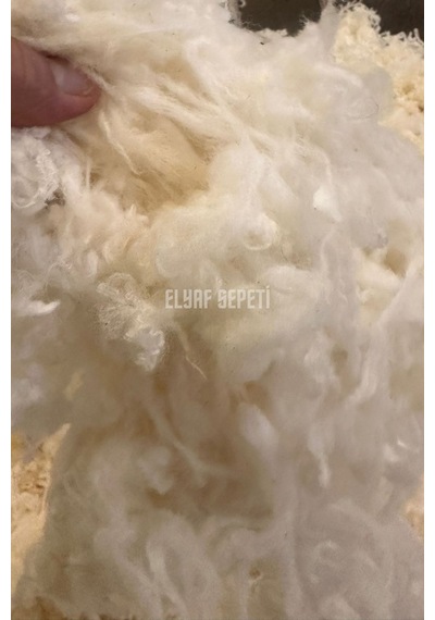 1 Kg 100% L Yıkanmış Taranmamış Saf Merinos Kuzu Yünü Renksiz