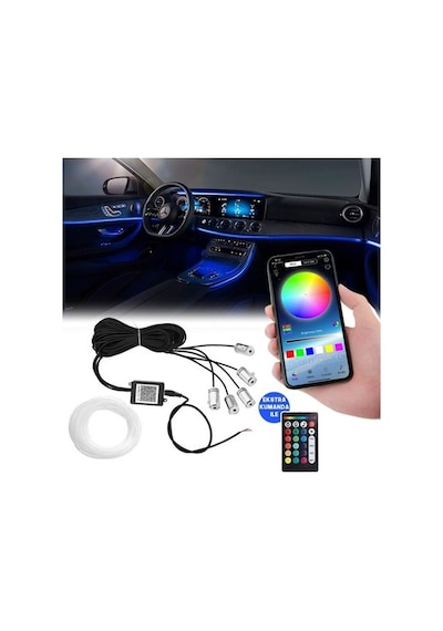 Araç Içi Atmosfer Ambiyans Led Neon Ip Led Rgb App Kontrollü 5 P Araç Içi Atmosfer Ambiyans Led Neon Ip Led Rgb App Kontrollü 5 P