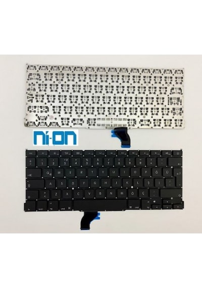 Nion Apple Uyumlu MacBook Pro 13 A1502 2013 2014 Retina Notebook Klavye Siyah Tr