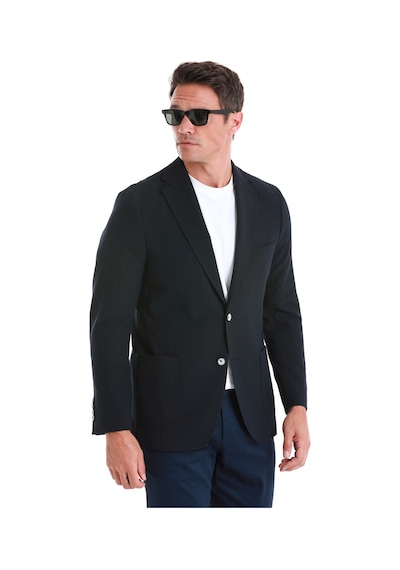 Hatemoğlu Lacivert Slim Fit Düz Mono Yaka Casual Ceket 14162124c001 005 Lacivert